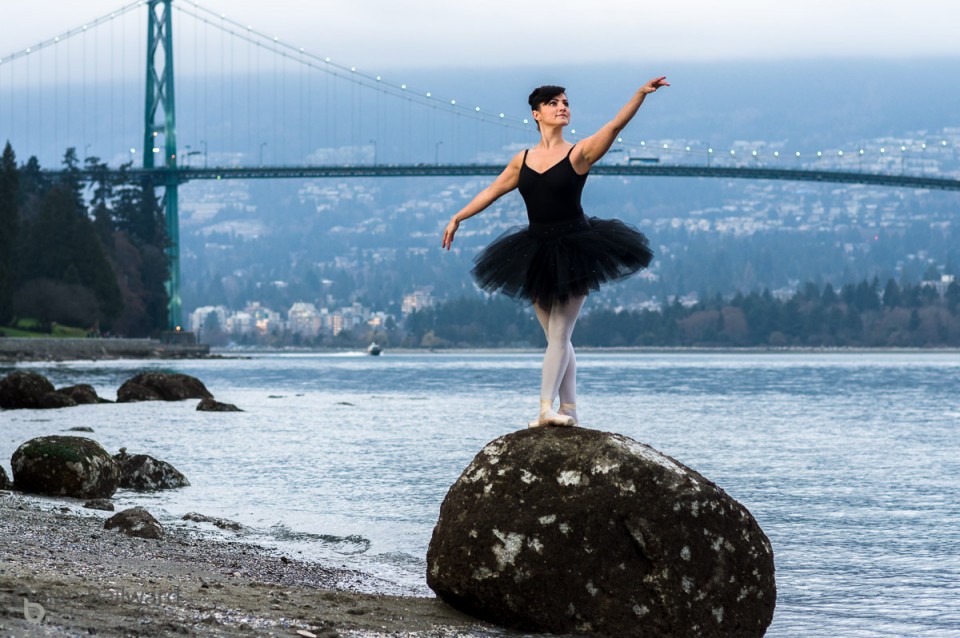 Ballerina in the City on the Seawall of Stanley Park, Vancouver