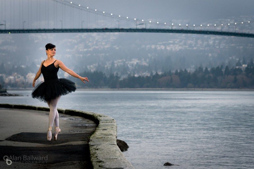 Ballerina in the City on the Seawall of Stanley Park, Vancouver