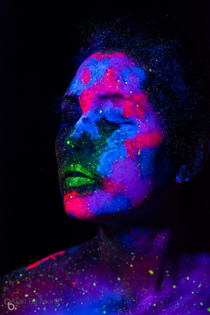 Black Light and UV Paint Body Painting Photoshoot • Bailward