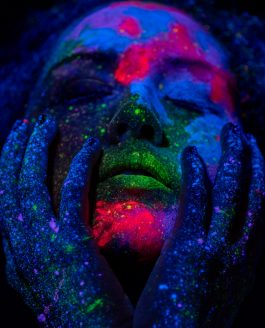 Black Light and UV Paint Body Painting Photoshoot